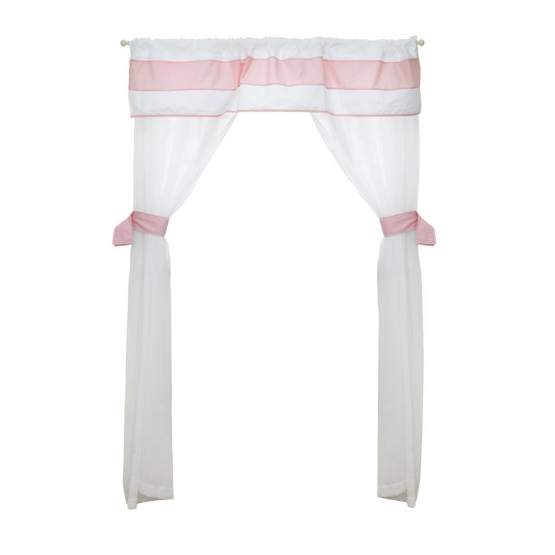 Panneau de rideau simple semi-diaphane avec passe-tringle Lilly, Rose