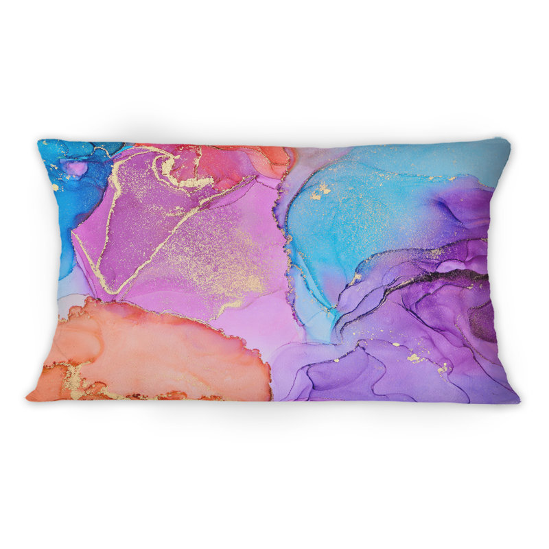 Coussin 12 "x 20" mauve et abstrait à imprimé abstrait Flare Art