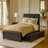 Commodius Full Bed With Rundle Espresso Faux Leather,Black-29674191-29674192