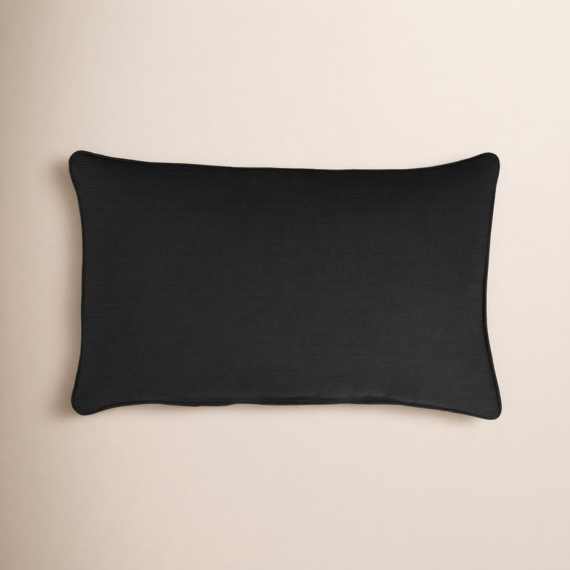 Annata Sunbrella® Outdoor Reversible Throw Pillow, Black
