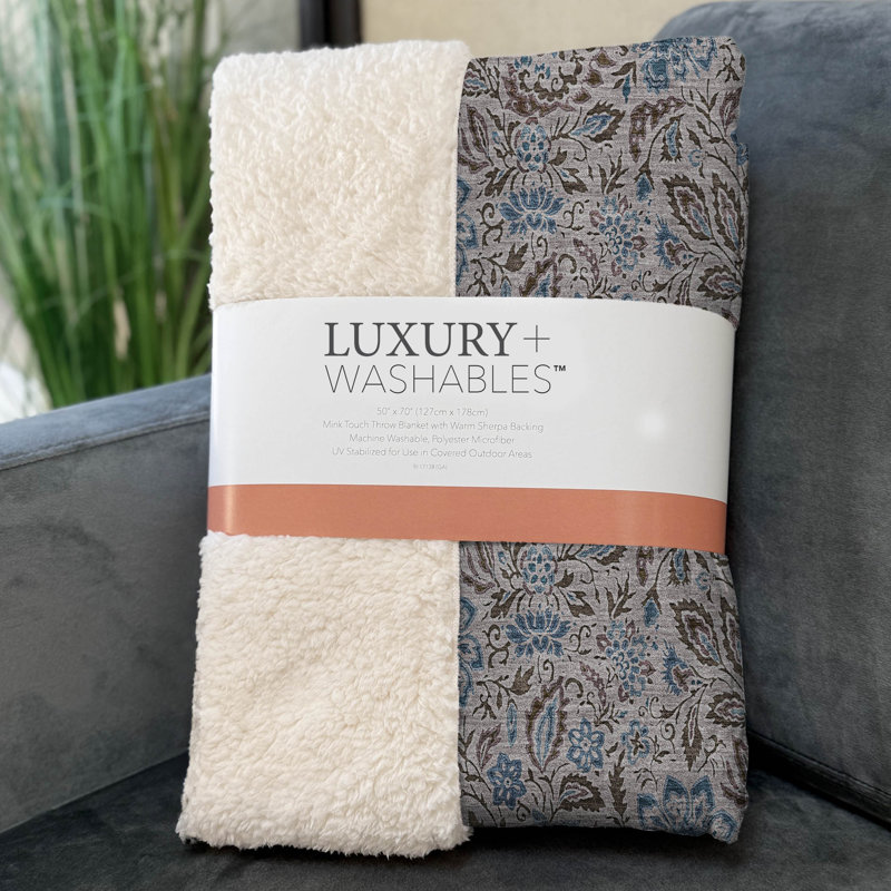 Jeté floral Sherpa ASB660 Addison, Moka