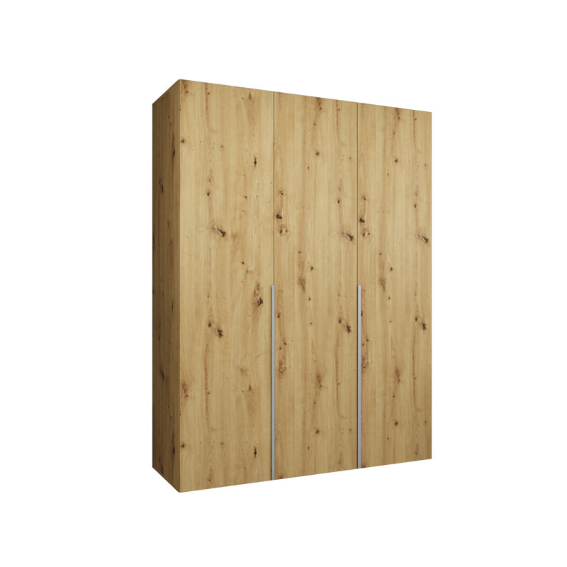 Manufactured Wood Wardrobe, artisan oak + handles: cashmere