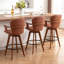 Tabourets de bar pivotants 360 ° avec pieds en bambou Colliers (ensemble de 3)-1034904465-1034904470