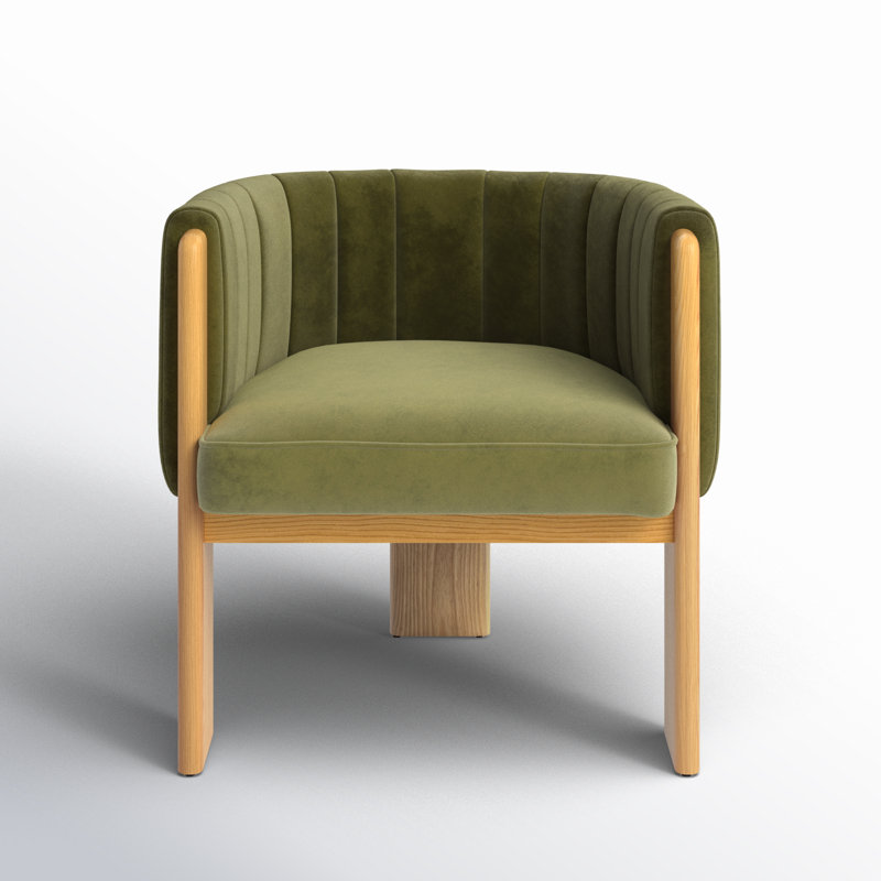 Sofi Barrel Chair, Truly Olive Velvet