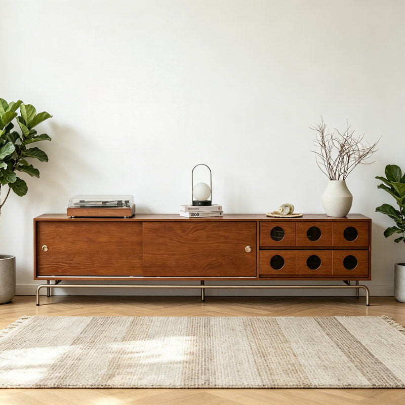 Meuble télé brun, H 20,87 po x L 94,49 po x l 15,75 po
