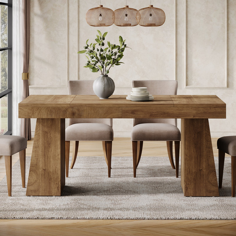 55-Inch Dining Table for 2-4, Light Brown