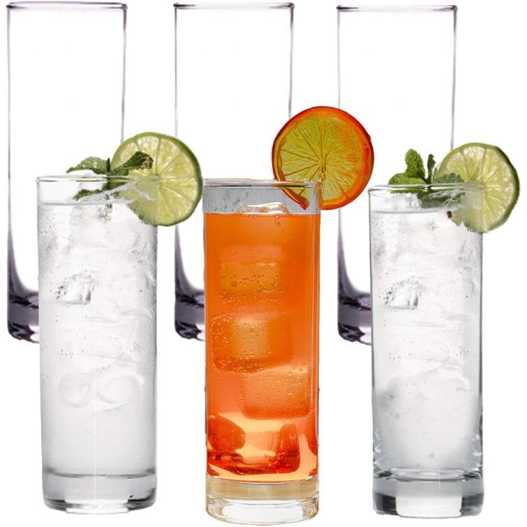 True Highball Cocktail Large Drinking Glasses With Heavy Base, Tall Glass  Tumbler, Water Glasses, Glasses for Kitchen, Drink cup Set Of 4, 11 Ounces  