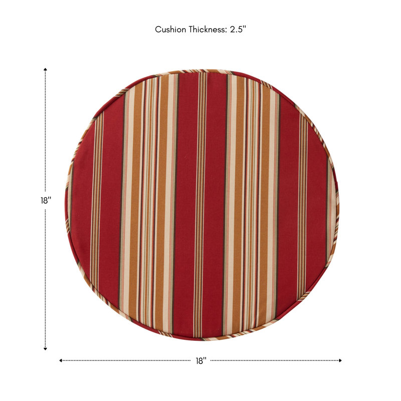 Outdoor Round Dining Chair Seat Pad, Roma Stripe