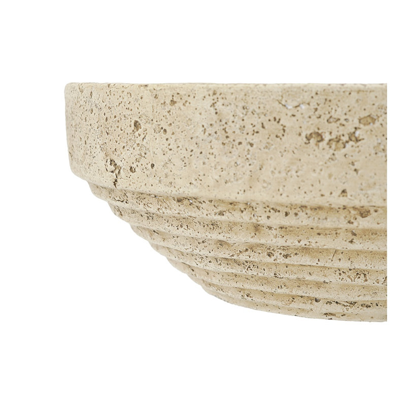 Bol décoratif côtelé 11 "en beige