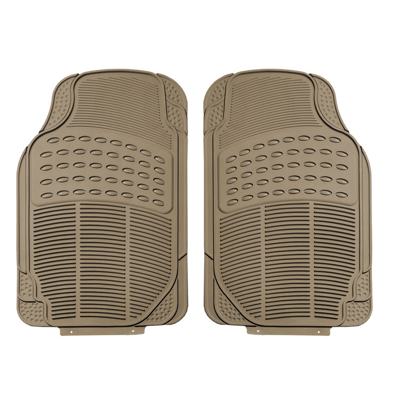Universal Fit Beige Heavy-Duty Rubber Cargo Floor Mats