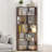 6 Tier Freestanding L-Shaped Corner Bookshelf For Living Room, Bedroom, Wooden Bookcase With Anti-Drop Panle And Anti Tipping Device, Display Shelf Open Storage Rack Organizer For Home Office-1348575612-1348575489