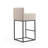 Ambassador Mid-Century Modern Vegan Leather Upholstered Metal Counter Stool in Cream-132028873-133938586