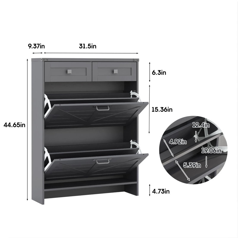 16 Pair Shoe Storage Cabinet
