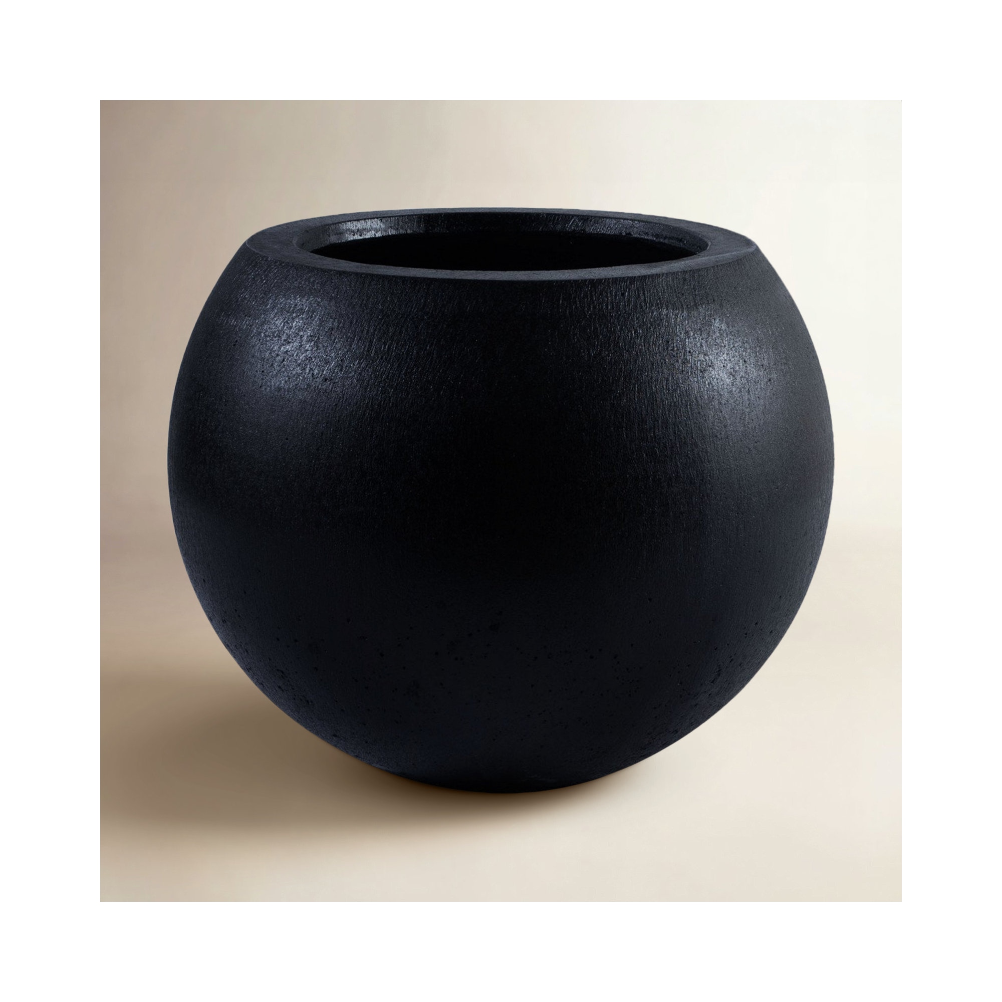Mcgill Concrete Pot Planter, Black, 12.7" H x 15.7" W x 15.7" D