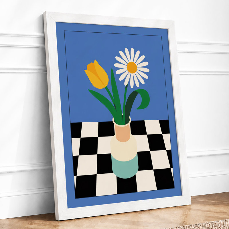 Florals in Bloom Modern - Framed Print, A2 - 59.4 x 42.0 cm, White