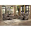 Canapé inclinable à bascule marron avec console de rangement, porte-gobelets, prises électriques et ports USB - Meuble de salon 1 pièce