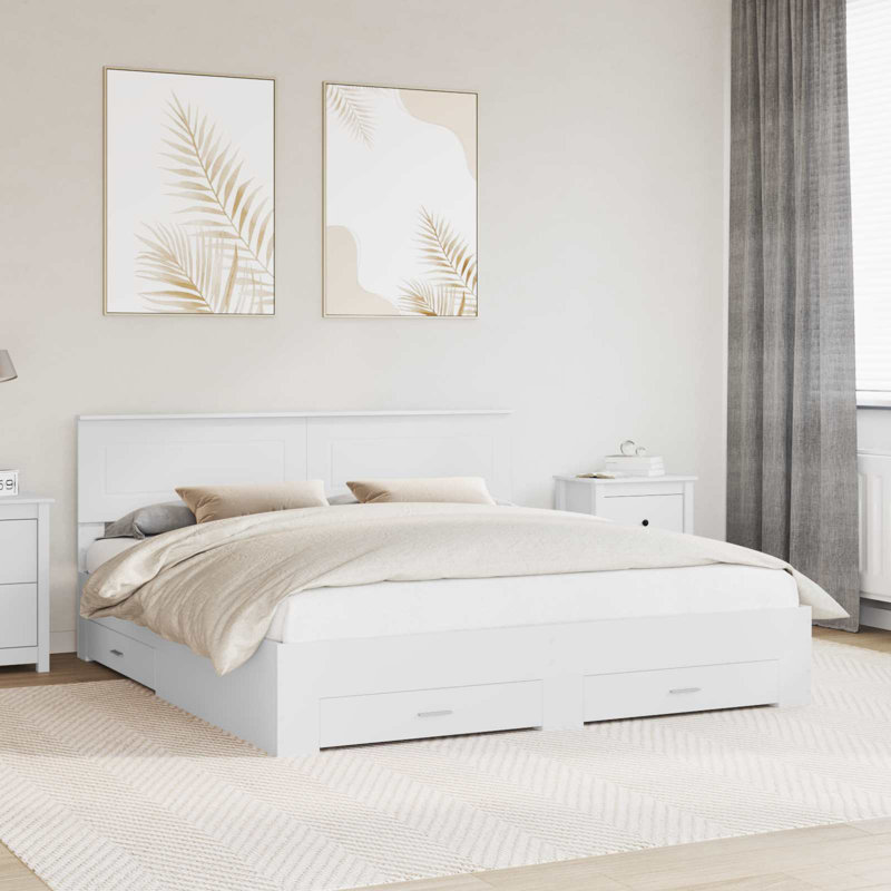 Bed, White, Kingsize (5')