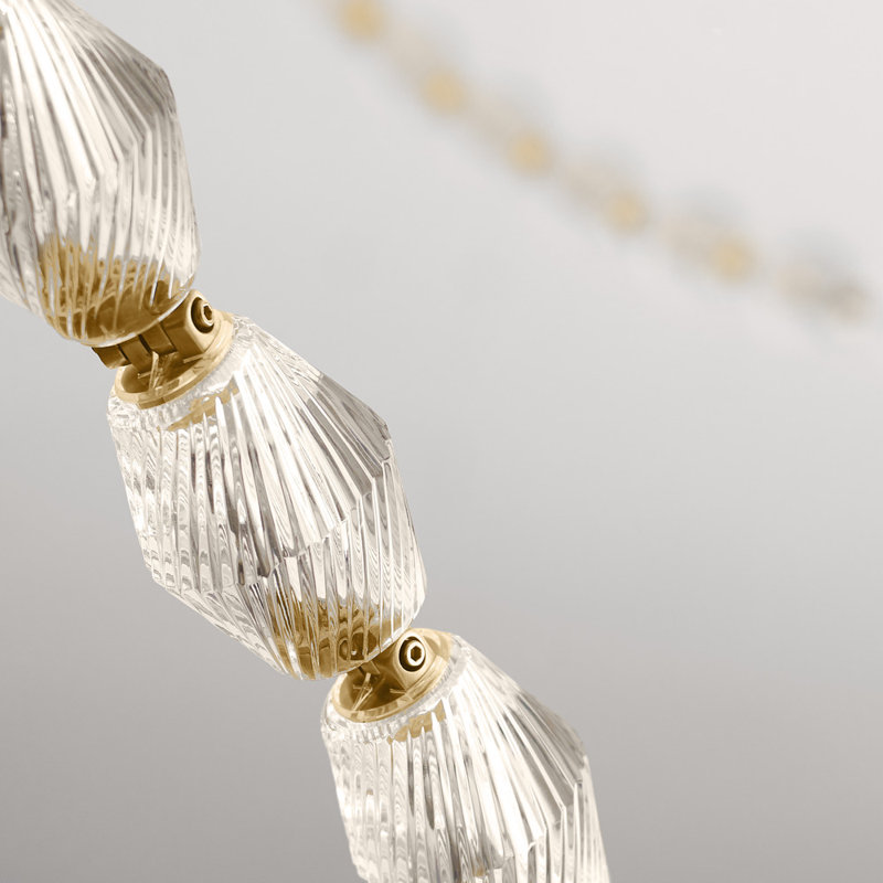 Collier LED Chandelier, Natural Brass, 132"