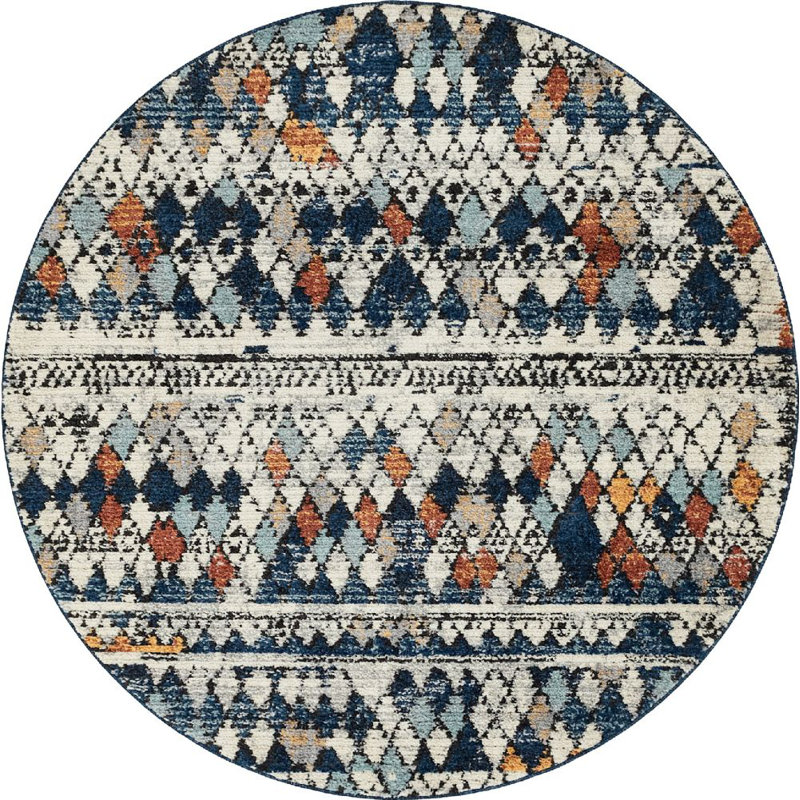 Victorville Abstract Indoor Rug, Round 7'