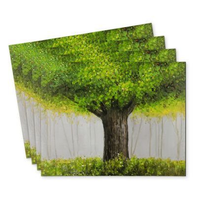 Big Green Tree Polyester Orlane Set of 4 - Home Decor