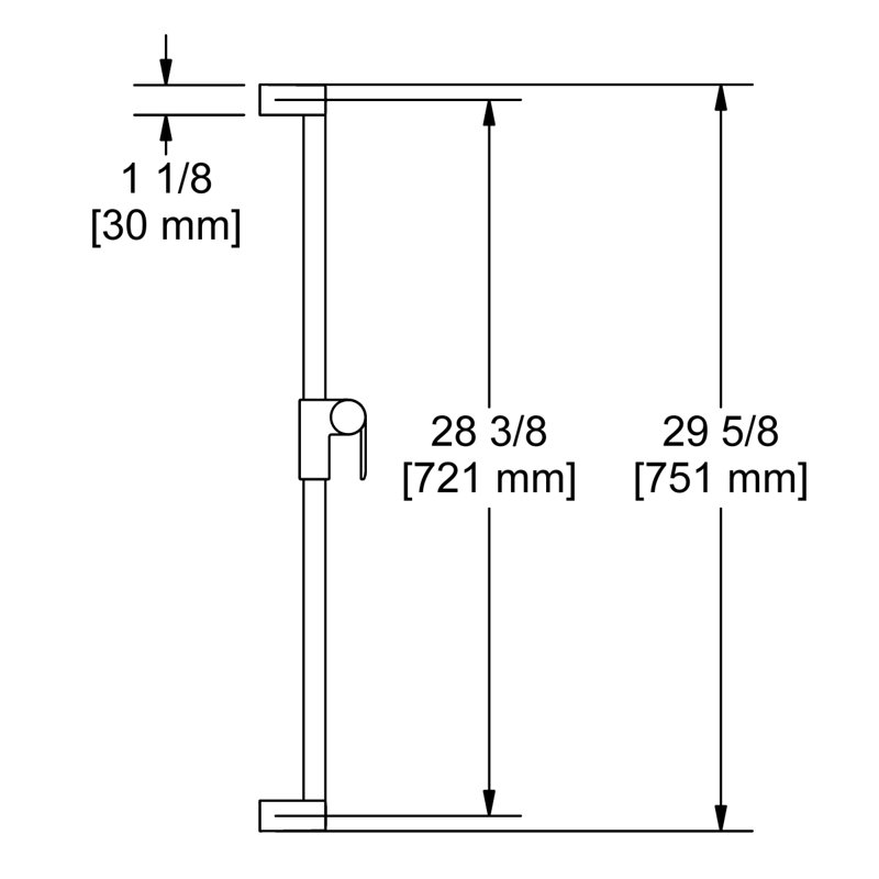 Barre coulissante 30 po Riobel, Chrome