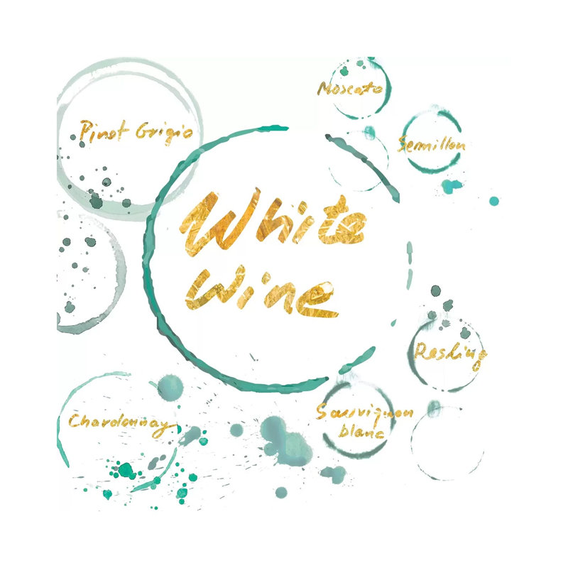 White Wine Gold - Wrapped Canvas Painting, 30.48 cm H x 30.48 cm W