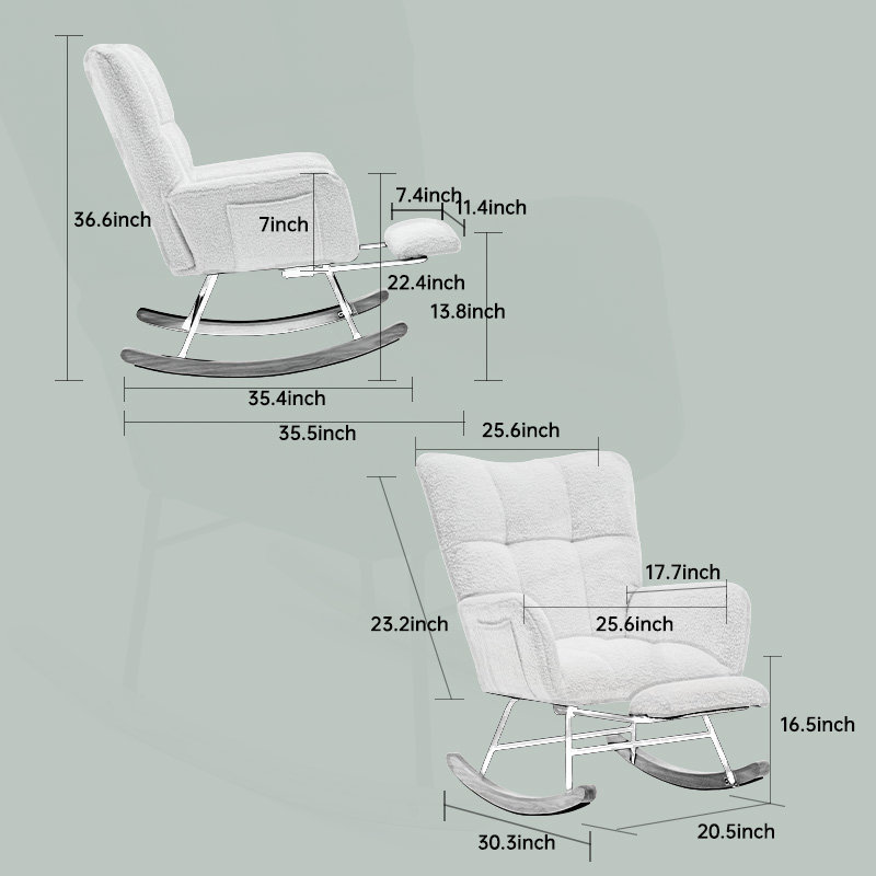 Chaise berçante moderne pour chambre de bébé, Beige