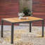 Table de salle à manger en bois et en fer - Design contemporain, 59,3 l x 35,5 po x H 30 po, finition scellée, surface protégée,