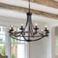 10-light wagon wheel chandelier, Havalah candle style