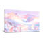 Paysage et nature Montagnes pastel, forêt, ciel, ciel, lune et arbres-496997452