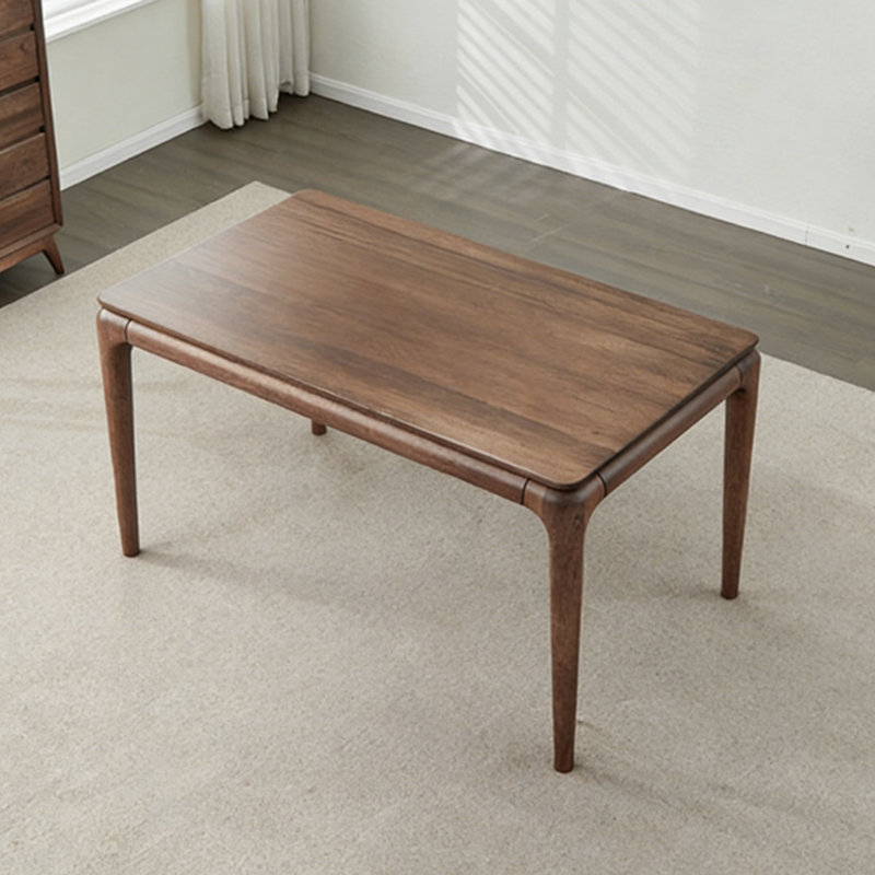 Retro Nut-Brown Rectangular Solid Wood Dining Table, 29.53"H x 55.12"L x 31.5"W