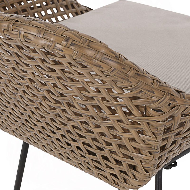 Set Of 2 Outdoor Low Back Barstools With Cushion