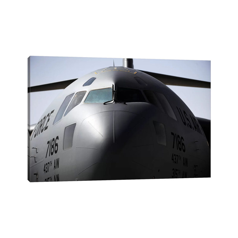 Close-up of the Front of a C-17 Globemaster III 1 Piece Wrapped Canvas Wall Art, 20.32 cm H  x 30.48 cm W