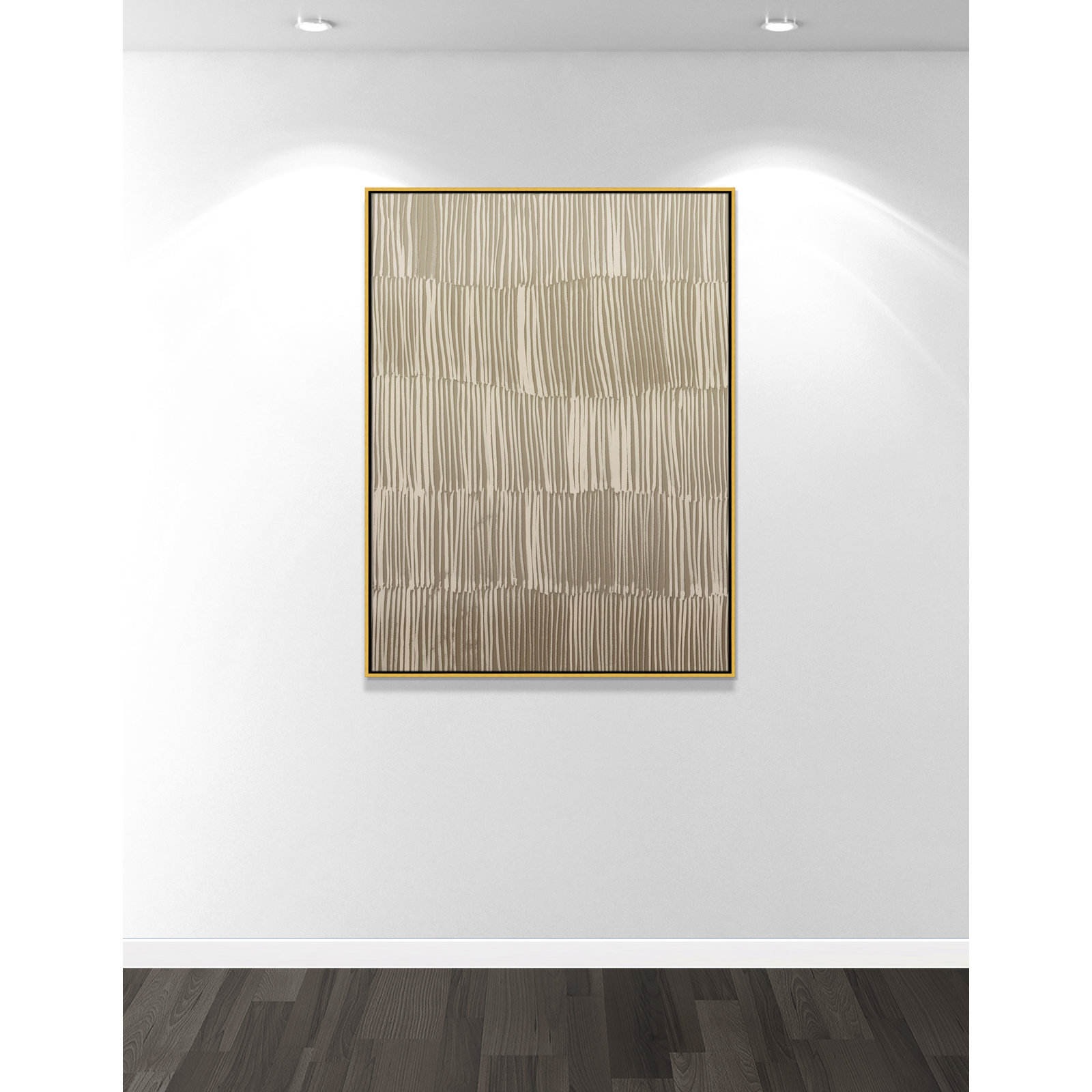 Linear Calm I Print by , 49.5" H x 37.5" W, Gold Floater