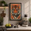 Tiger Face Direct Geometric - Wrapped Canvas-1740119141-1740119143