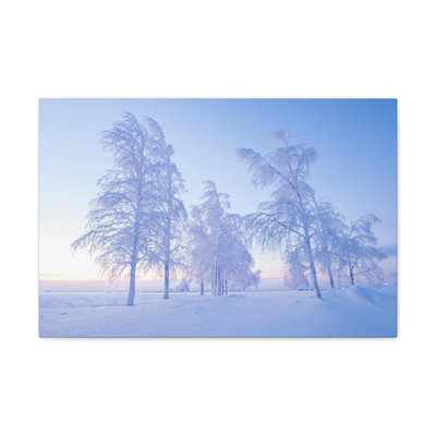 «Frosty Trees At Dawn Beautiful Winter», art mural sur toile