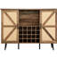 Armoire à vin de grande capacité avec support et porte-verre Glacière rustique polyvalente