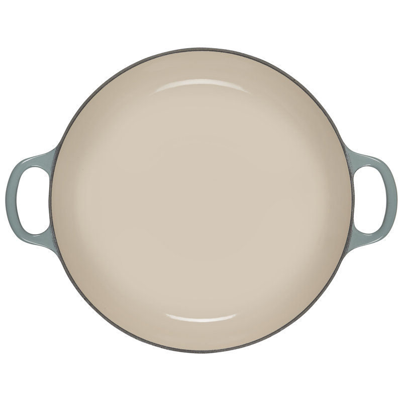Sea Salt Enameled Cast Iron Petal Braiser with Handles, 2.25qt