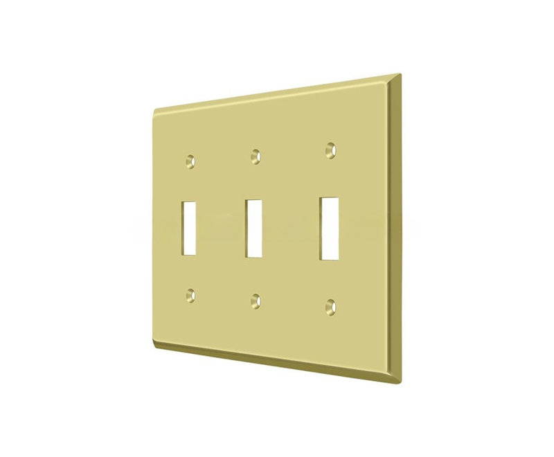 Plaque d'interrupteur F481AE418D9F47F5B6F921C814FF4068 Triple standard Finition laiton brillant, Laiton