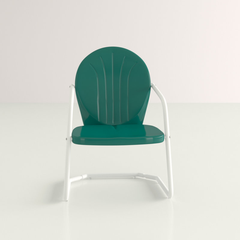 Veyda Steel Outdoor Lounge Chair, Dark Green