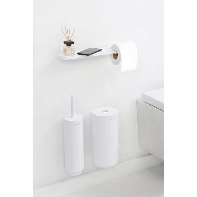Brabantia Mindset Toilet Roll Holder With Shelf, White