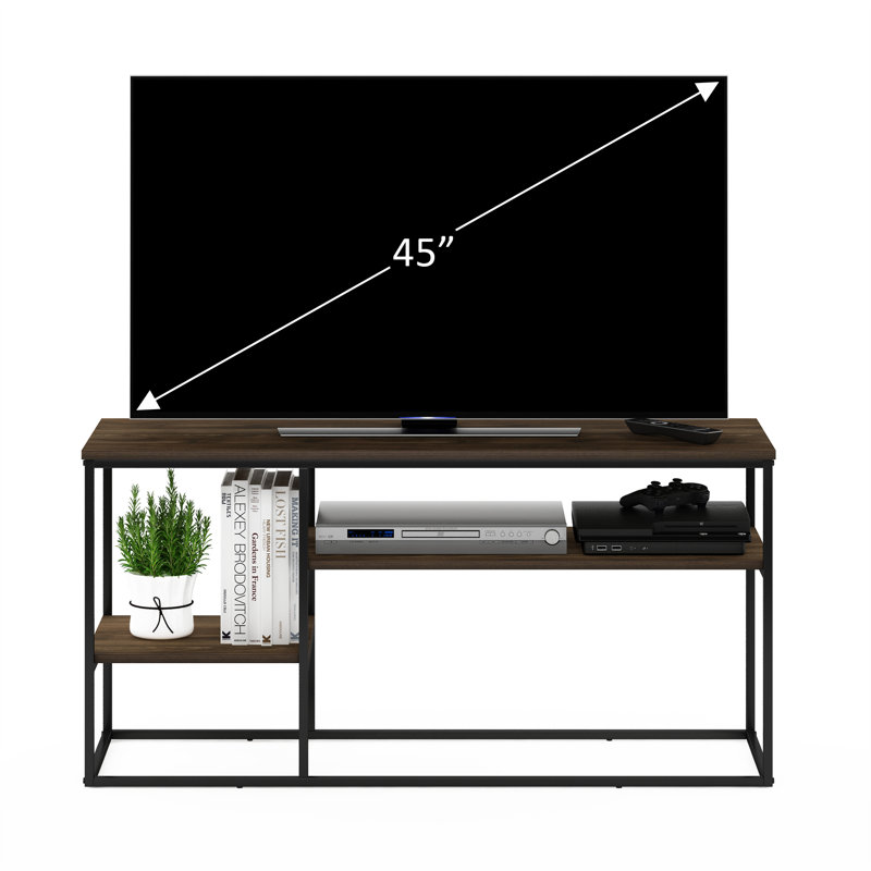 Emilda TV Stand for TVs, Columbia Walnut/Black, 21.9" H x 45.2" W x 15" D