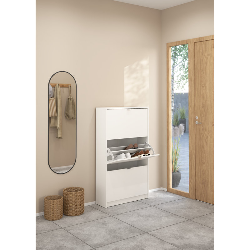 Domini 10 Pair Shoe Storage Cabinet, White