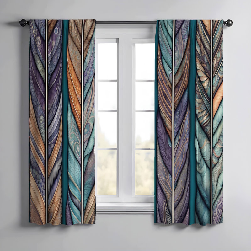 Paire de rideaux semi-transparents en polyester Doyinsola, L 56 po x L 78 po