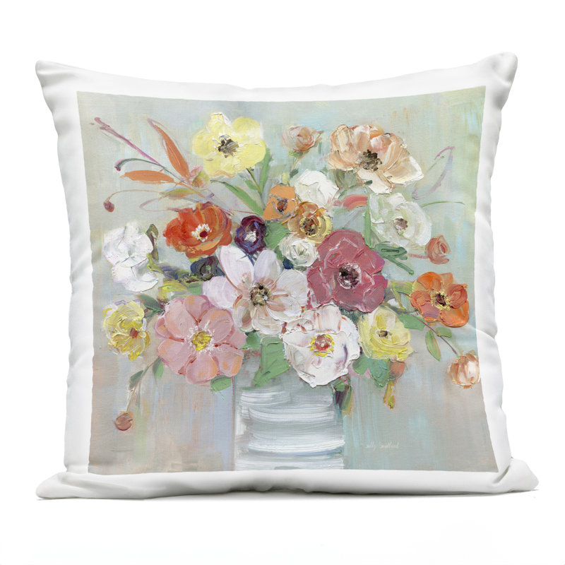 Coussin extérieur Energetic Blossom Bouquet, imprimé par Sally Swatland
