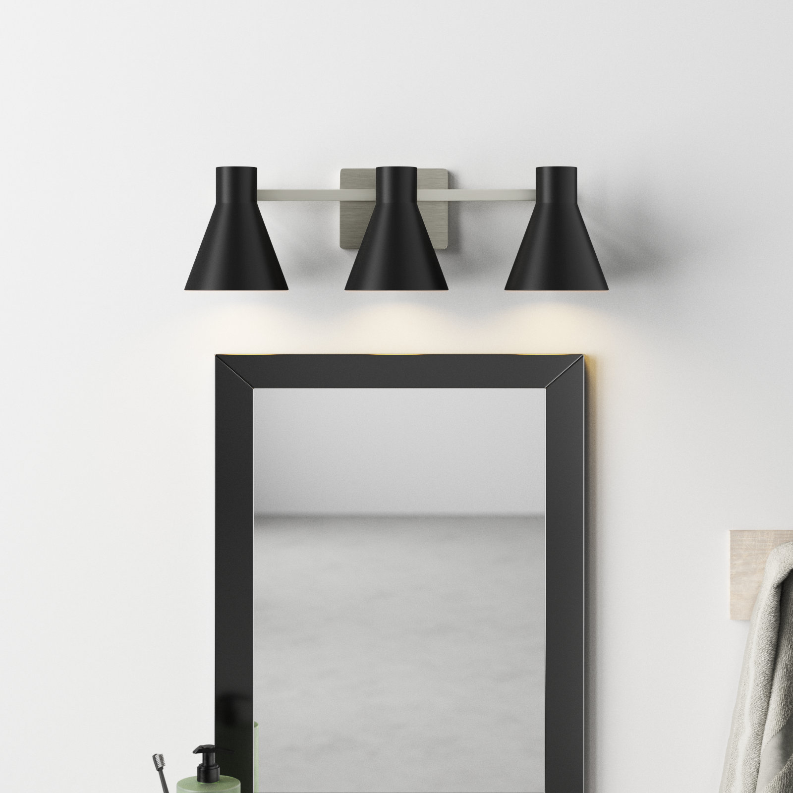 Byers 3-Light Dimmable Vanity Light, Brushed Nickel, No