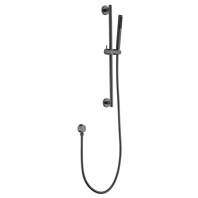 28-Inch Slide Bar Handheld Shower With 59-Inch Hose - Adjustable Height Head Nozzles, Stainless Steel Matte Black And Adjustable, Nozzles Strong Finish