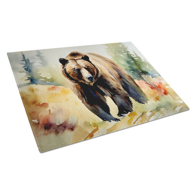 Grizzly Bear Glass Cutting Board Large