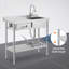 39.5" Stainless Steel Utility basin with Faucet, Independent Drawer Storage, Adjustable Shelf, Knife Rack & Workbench, Freestanding Single Bowl Commercial Kitchen or Laundry basin
