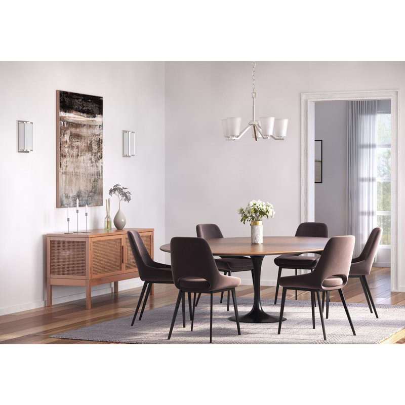 Lustre linéaire moderne à 5 lumières Willams, Nickel brossé